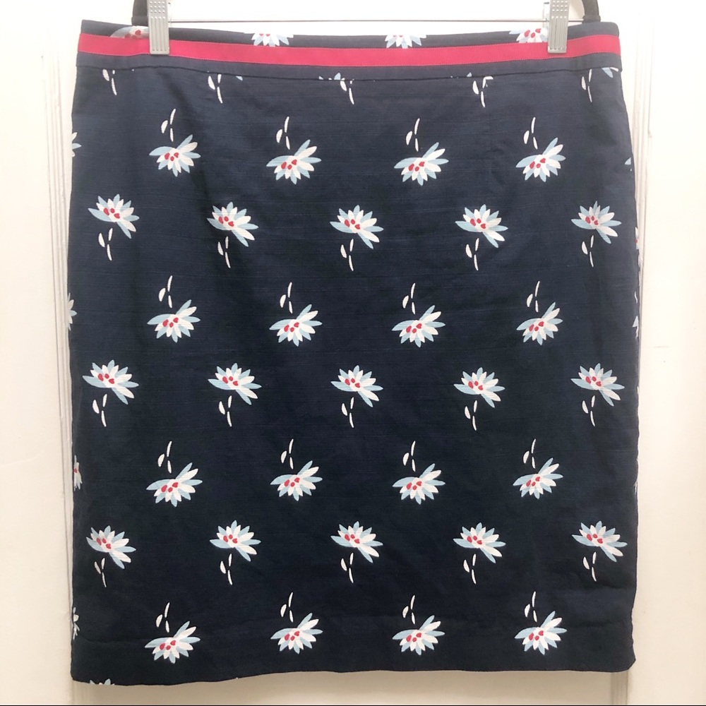 Boden Navy Floral Skirt